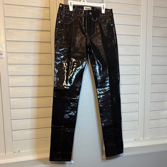 Zadig & Voltaire Vinyl Lambskin Leather Pants SZ 34/xs Straight Leg - Picture 14 of 16